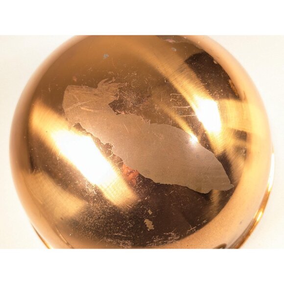 Vintage 8" copper mixing bowl, round bottom copper bowl vintage home decor, - Picture 9 of 10